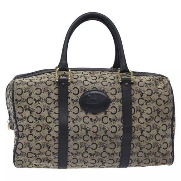 CELINE C Macadam Hand Bag Canvas Navy Auth bs23203 - Picture 2 of 16